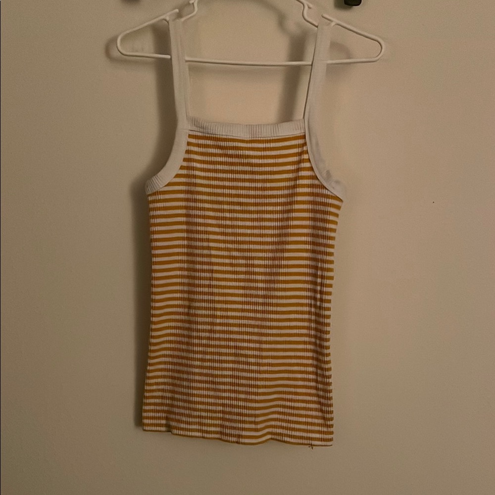 Striped Yellow and White Tank Top